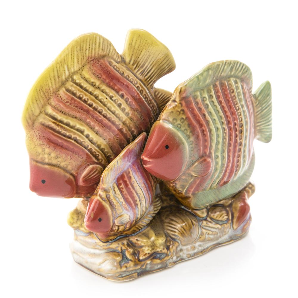 Multi Ceramic Orange Face Fish Trio (A+D)