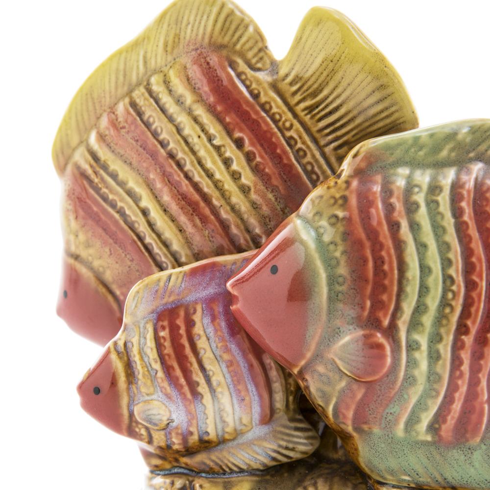 Multi Ceramic Orange Face Fish Trio (A+D)