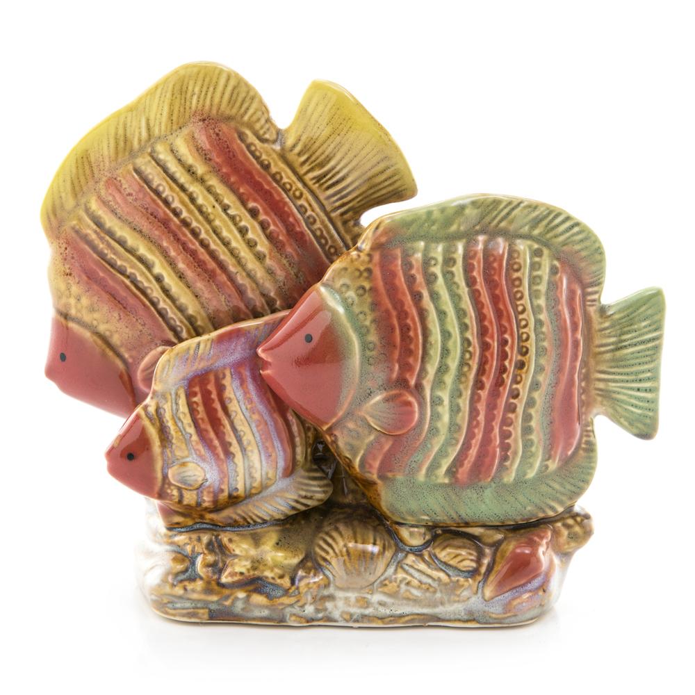 Multi Ceramic Orange Face Fish Trio (A+D)
