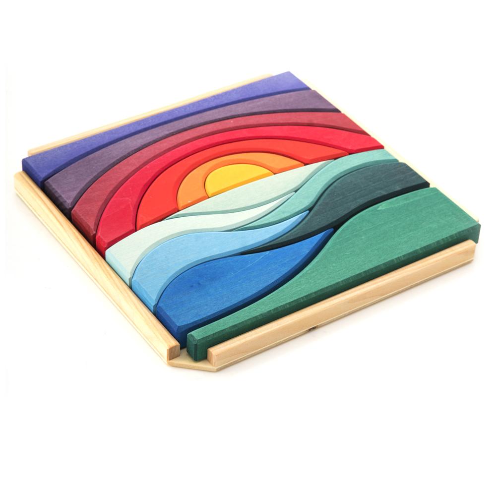 Multi Wooden Rainbow Puzzle (A+D)