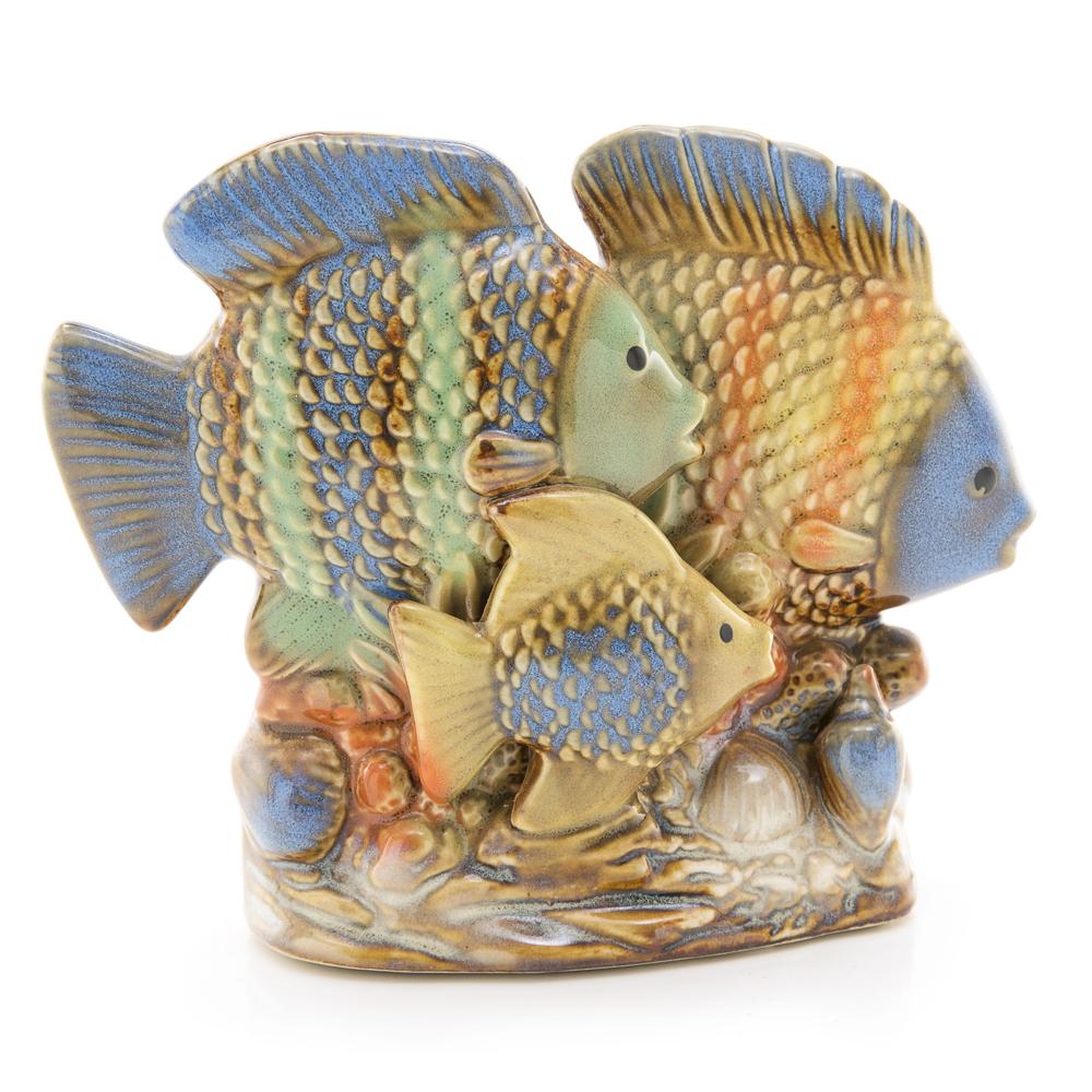 Multi Ceramic Blue Face Fish Trio (A+D)