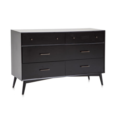 Black Mid-Century Modern Low Boy Dresser