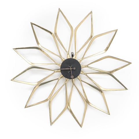 Brass Petals Wall Clock