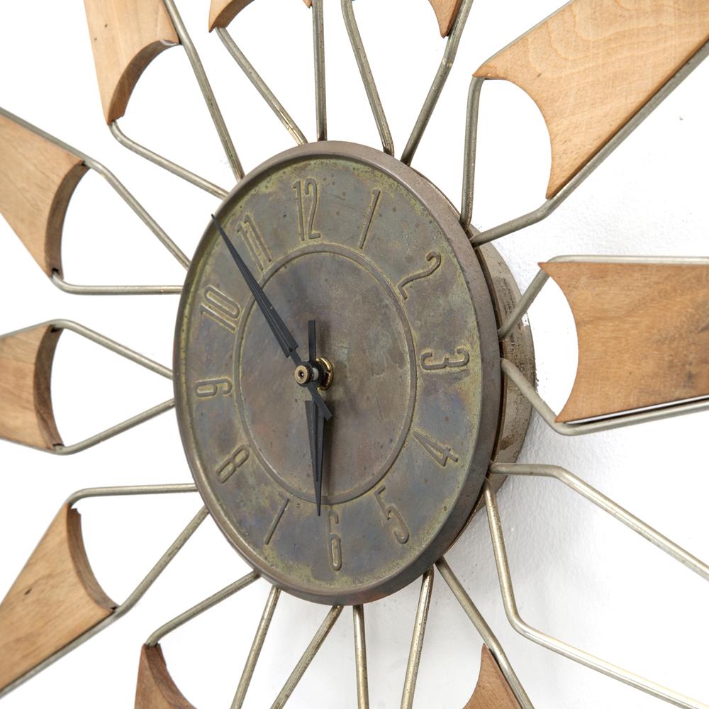 Wood & Steel 12-Point Clock with Filigree