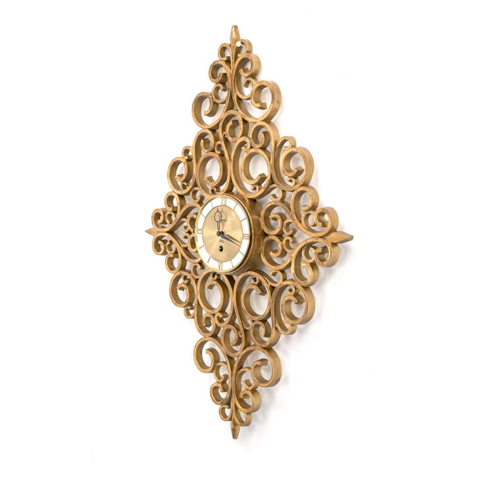 Gold Scroll Diamond Wall Clock