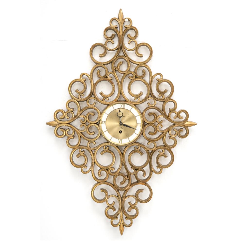 Gold Scroll Diamond Wall Clock