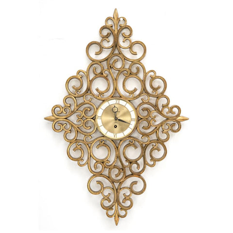 Gold Scroll Diamond Wall Clock