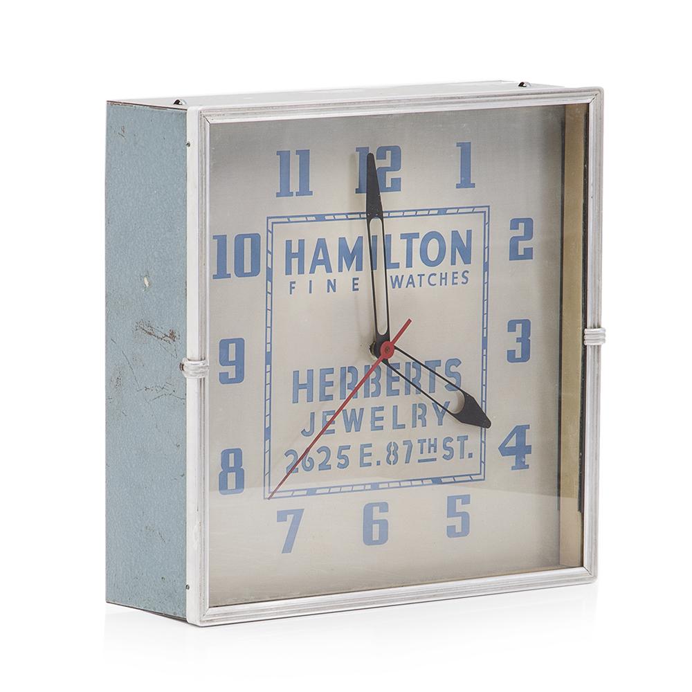 Hamilton Square Chrome Clock