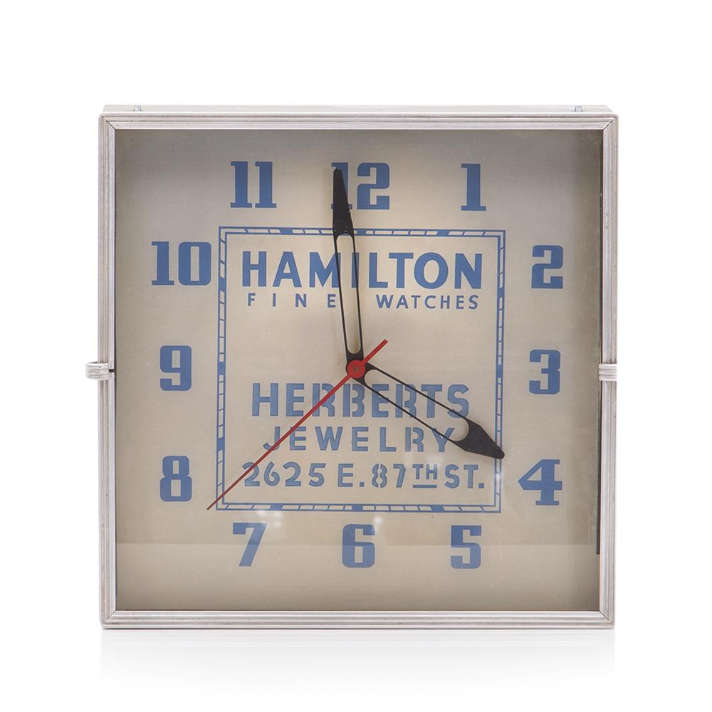 Hamilton Square Chrome Clock