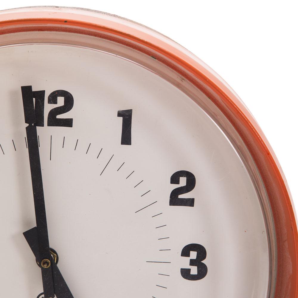 Round Orange Wall Clock