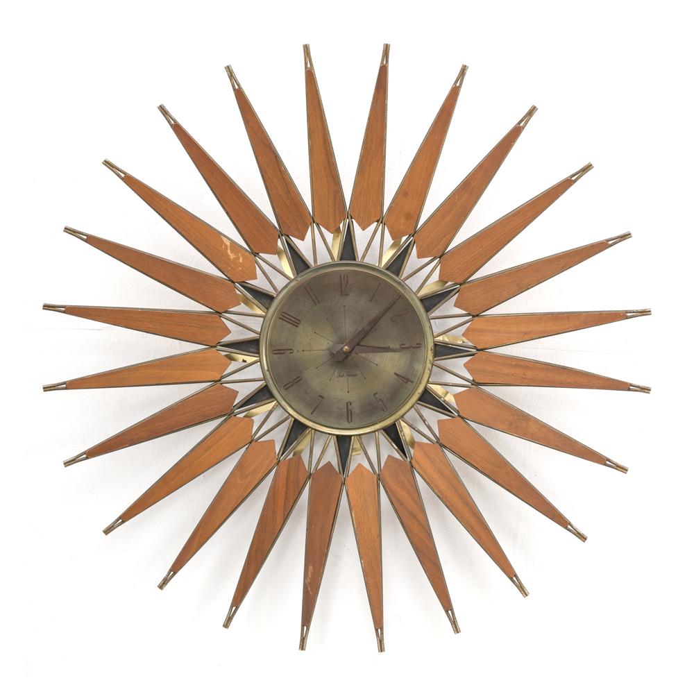 Seth Thomas - Wooden Sun Wall Clock