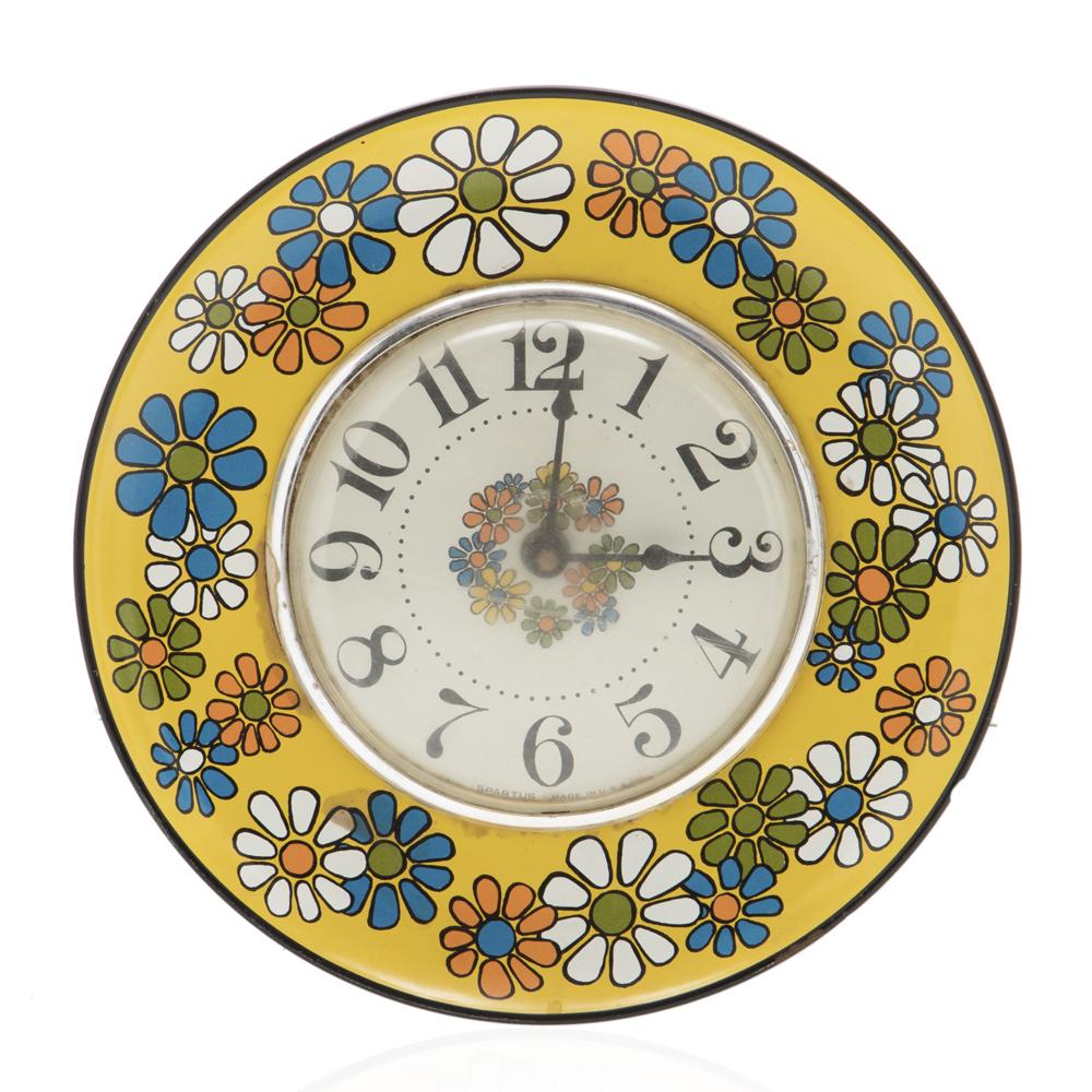 Yellow Flower Plate Clock