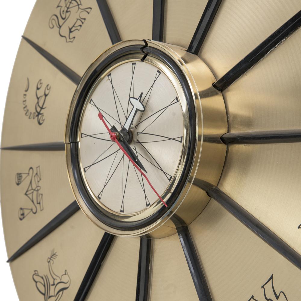 Astrology Wall Clock - Gold