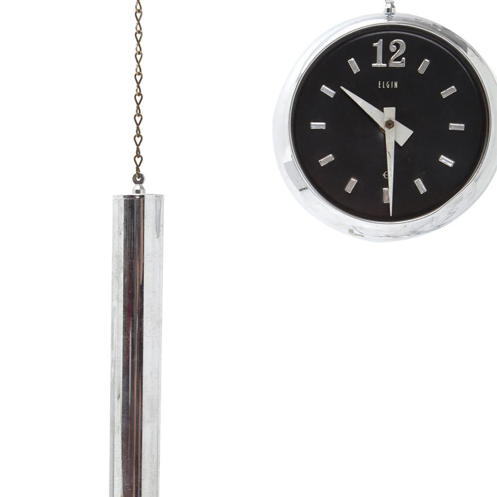 Chrome and Black Eyeball Sconce Clock