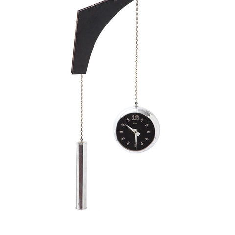Chrome and Black Eyeball Sconce Clock