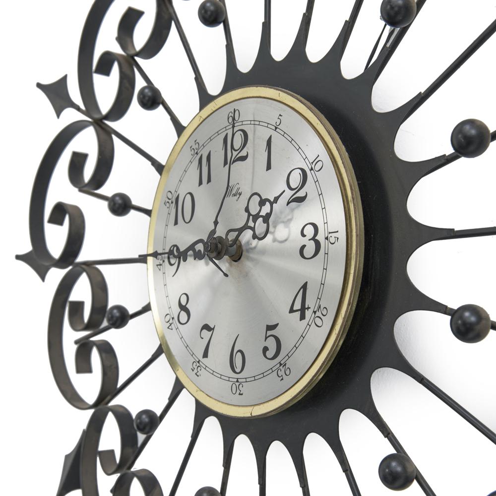 Black Metal Swirl Style Wall Clock