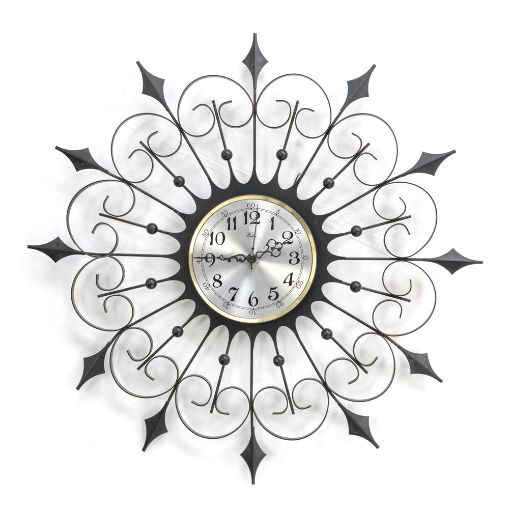 Black Metal Swirl Style Wall Clock
