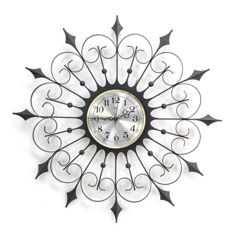 Black Metal Swirl Style Wall Clock