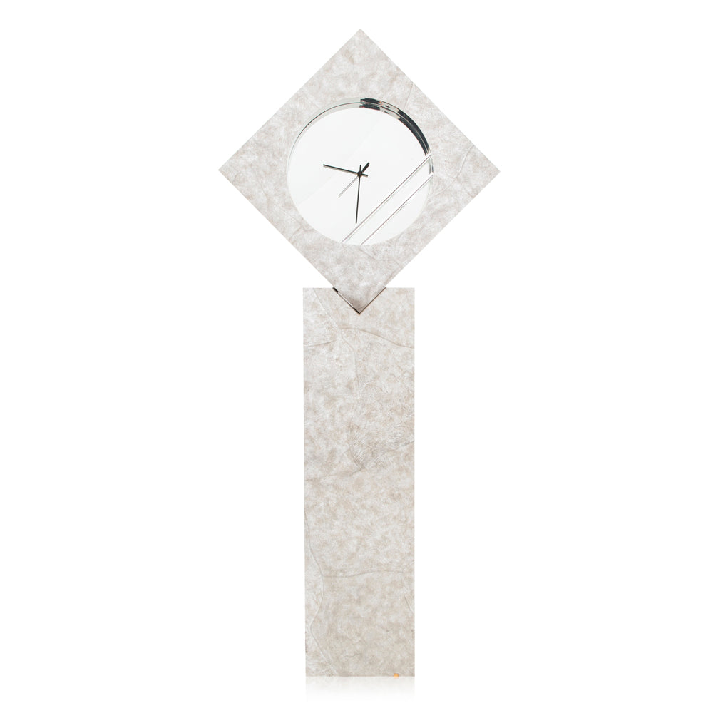 Grey Diamond 80s Pedestal Floor Clock