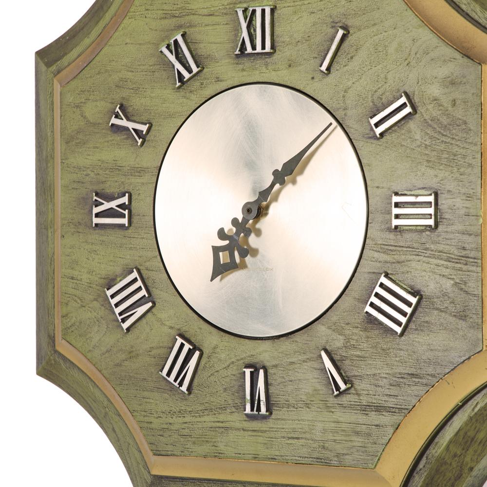 Green Wood Wall Clock