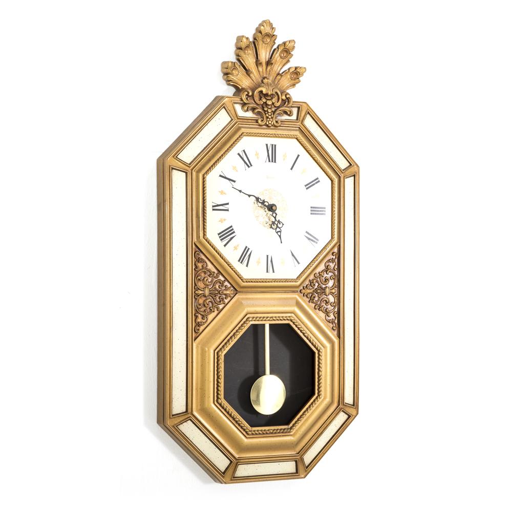 Syroco Roman Numeral Gold Wall Clock