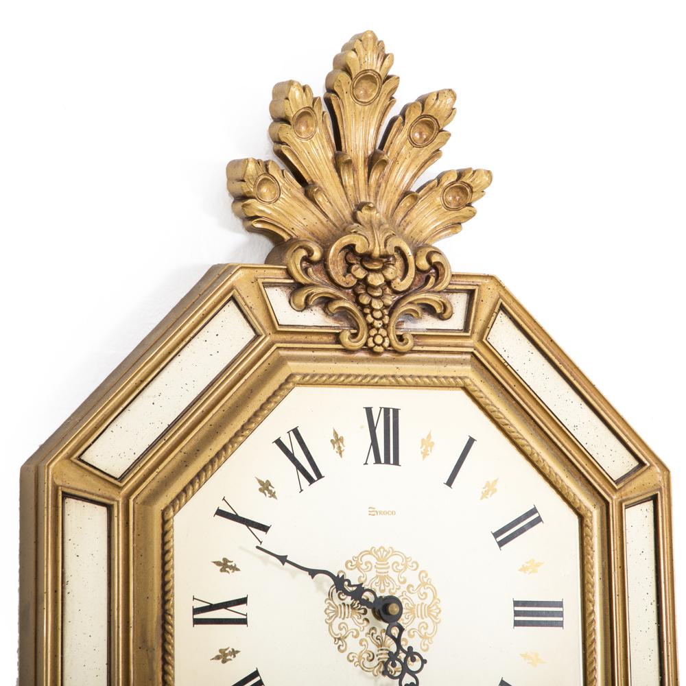 Syroco Roman Numeral Gold Wall Clock