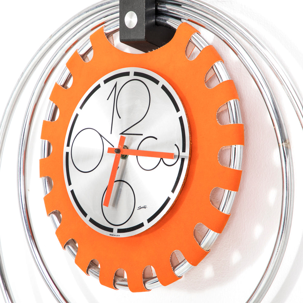 Orange Gear Wall Clock