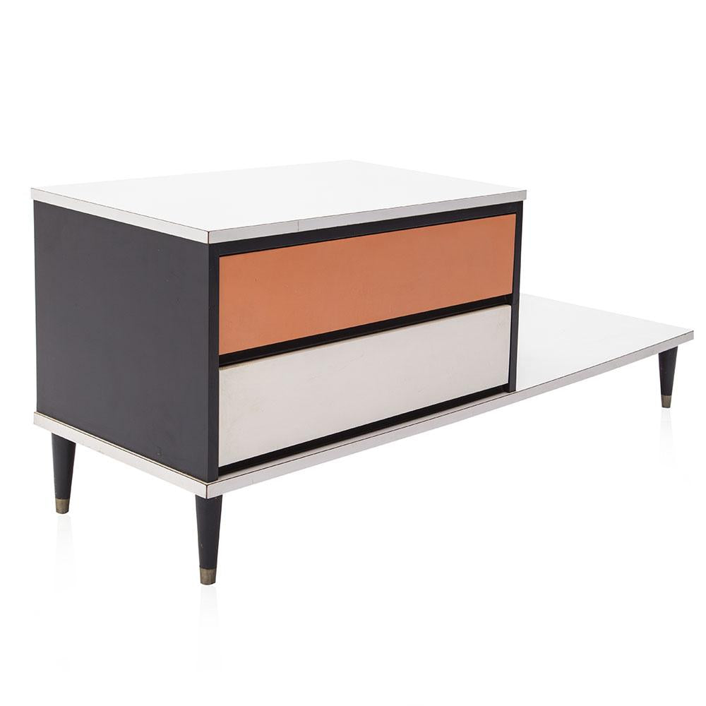 White & Tan Modern Hybrid Dresser