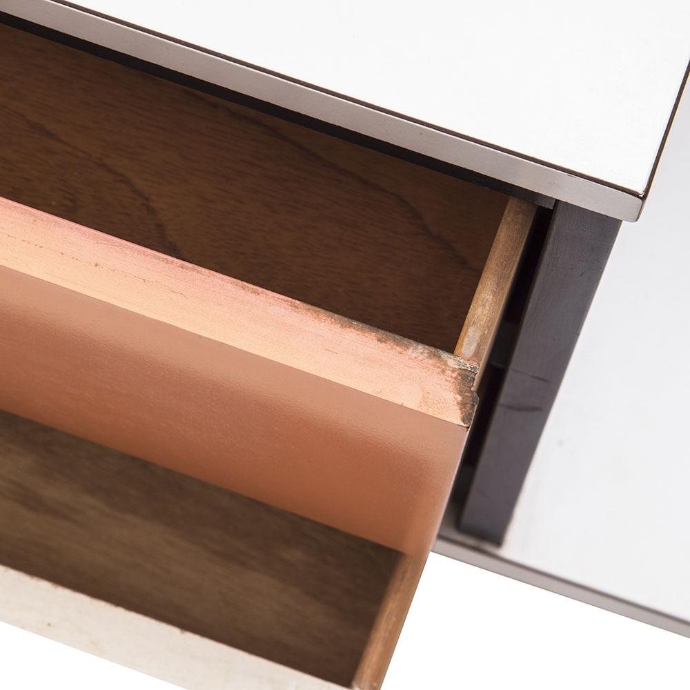 White & Tan Modern Hybrid Dresser