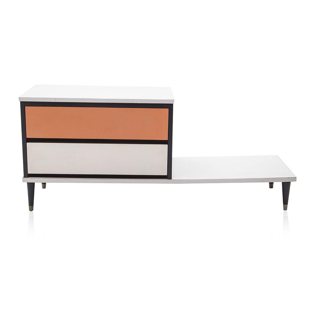 White & Tan Modern Hybrid Dresser