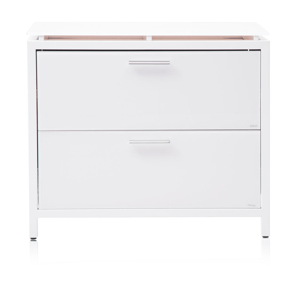 White Modern Two Drawer Cabinet