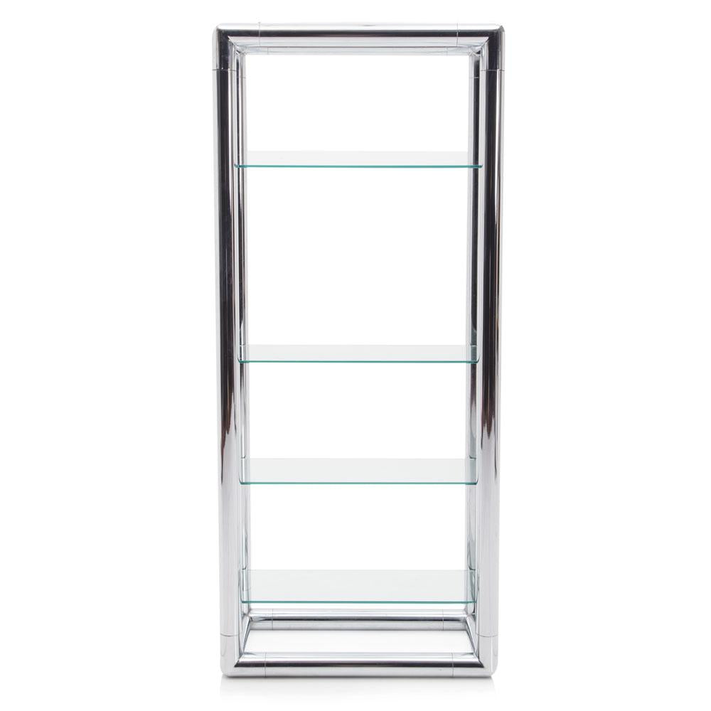 Chrome Tube Single Shelf Bookcase