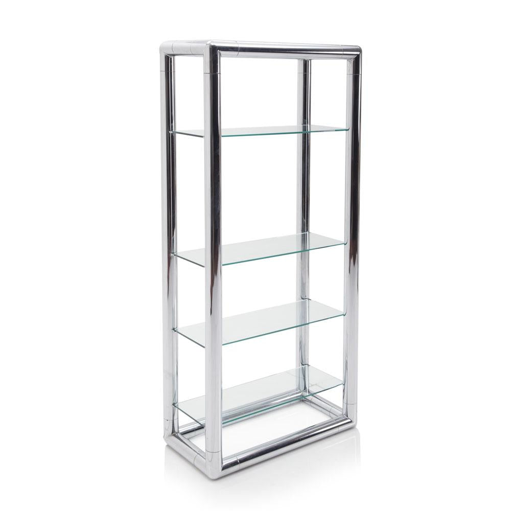 Chrome Tube Single Shelf Bookcase