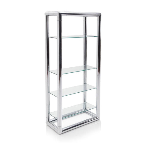 Chrome Tube Single Shelf Bookcase