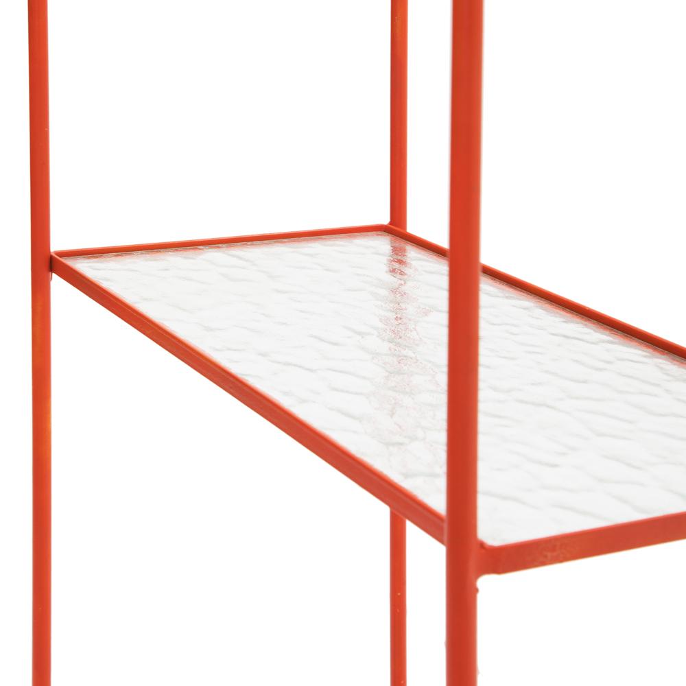 Red Metal Shelving Unit