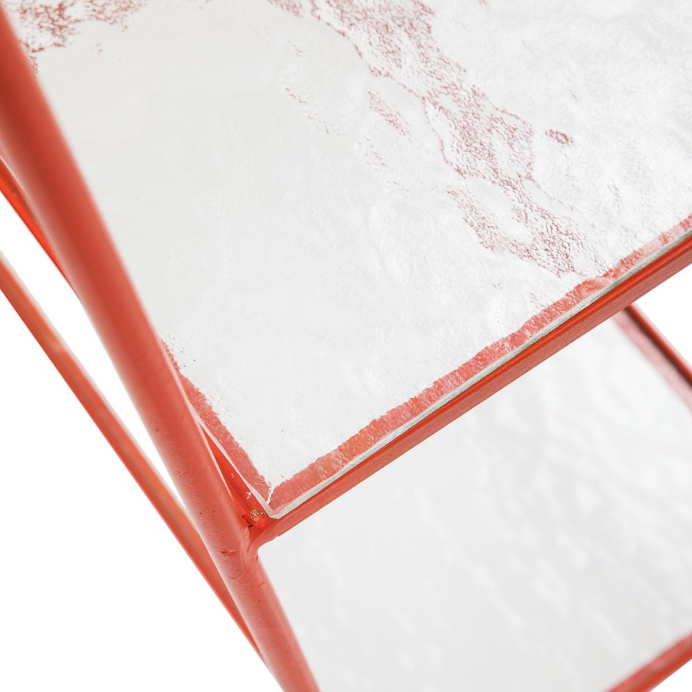 Red Metal Shelving Unit