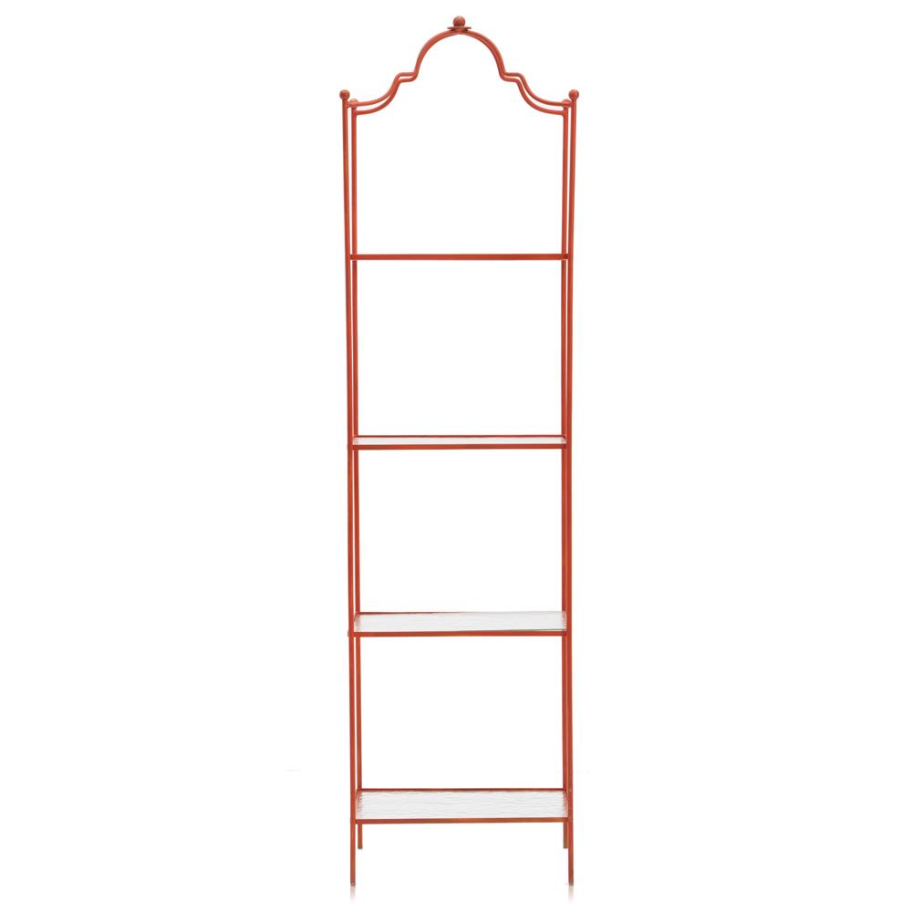 Red Metal Shelving Unit