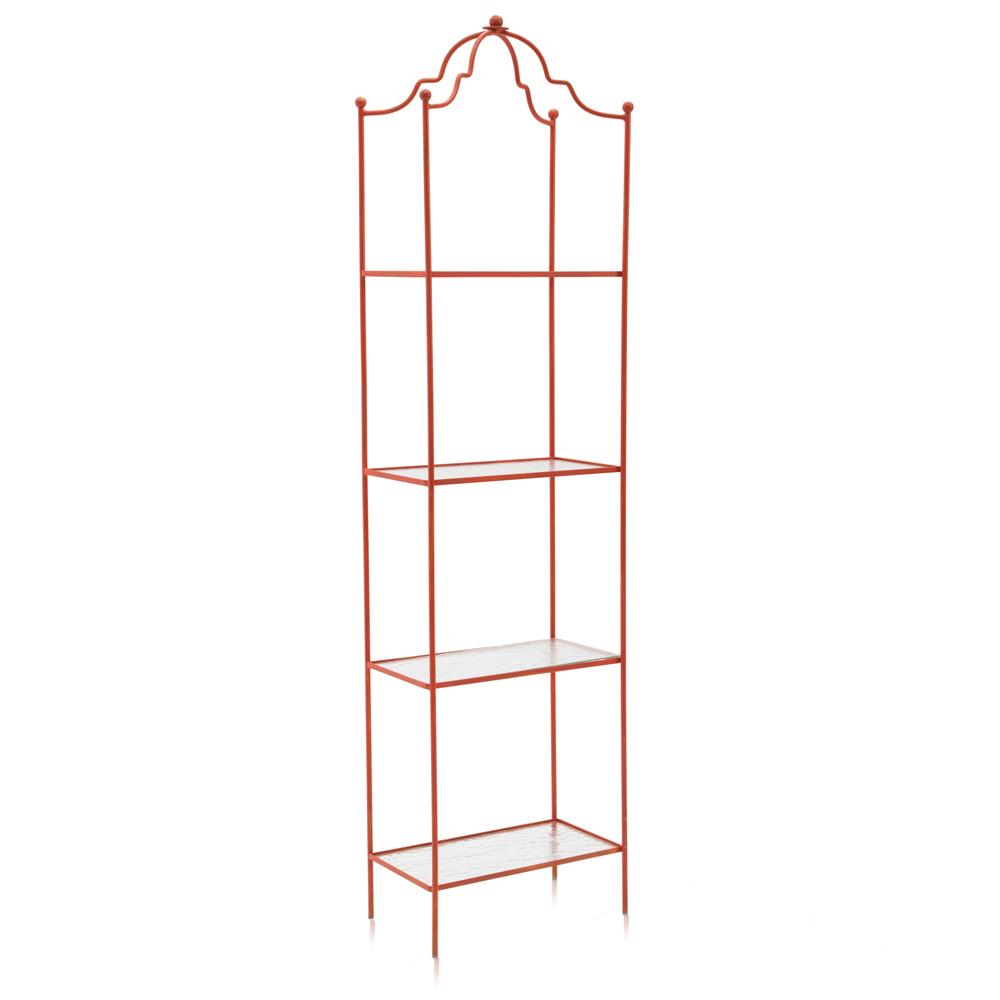 Red Metal Shelving Unit