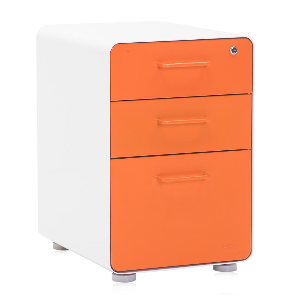 Modern Orange and White File Drawer