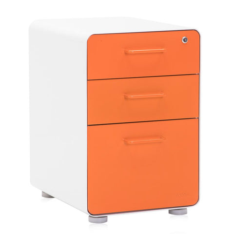 Modern Orange and White File Drawer