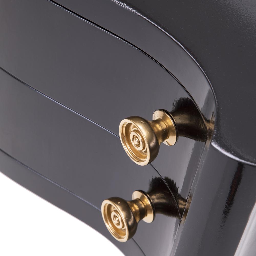Black Small Glossy Console Table