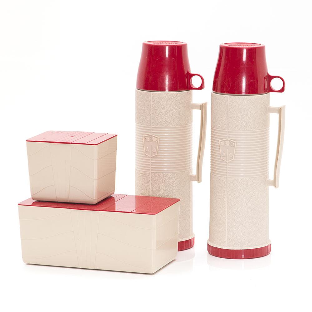 Plastic Orange and White Lunch Box