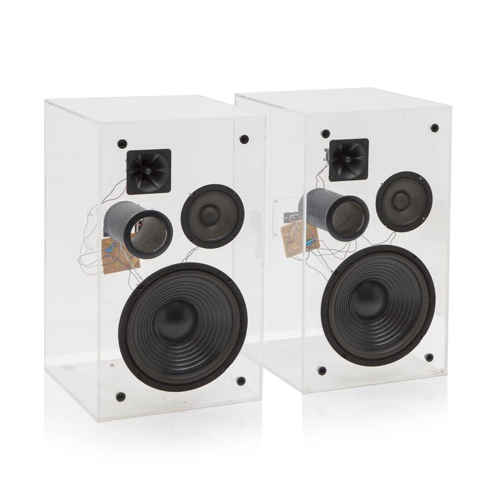 Clear Acrylic Speakers Set of 2