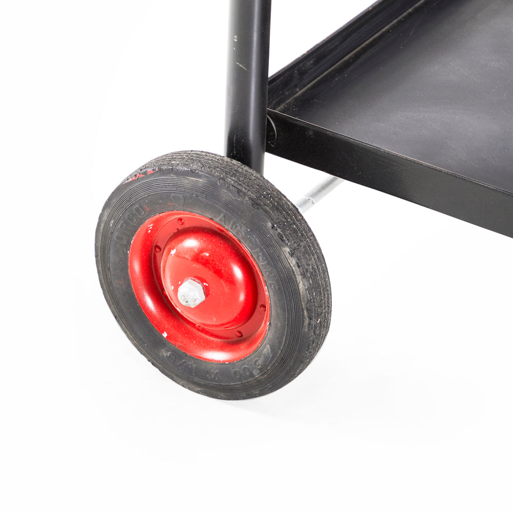Red and Black Smoker BBQ Grill Cart