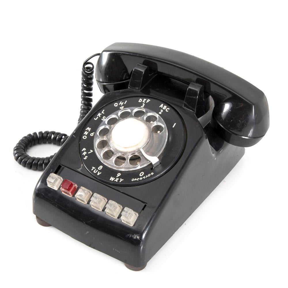 Black Five Line Rotary Telephone