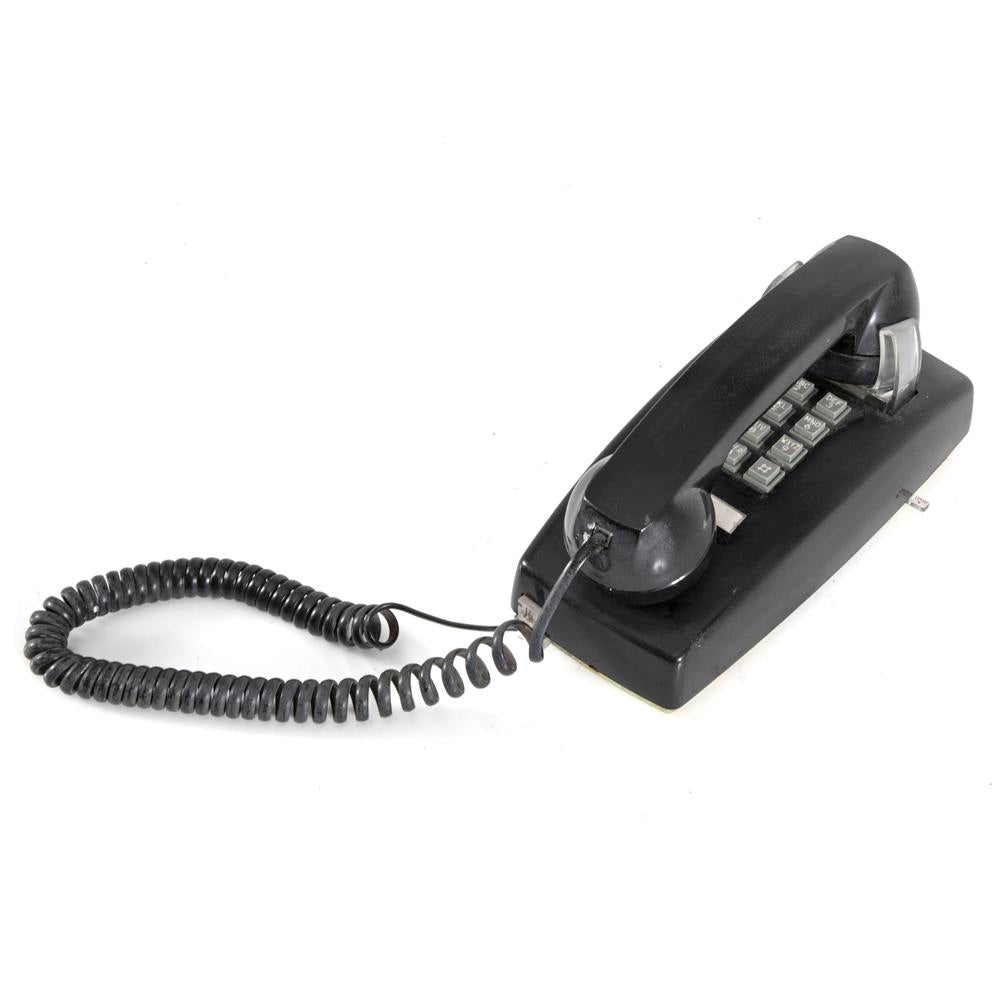 Black Push-Button Wall Phone
