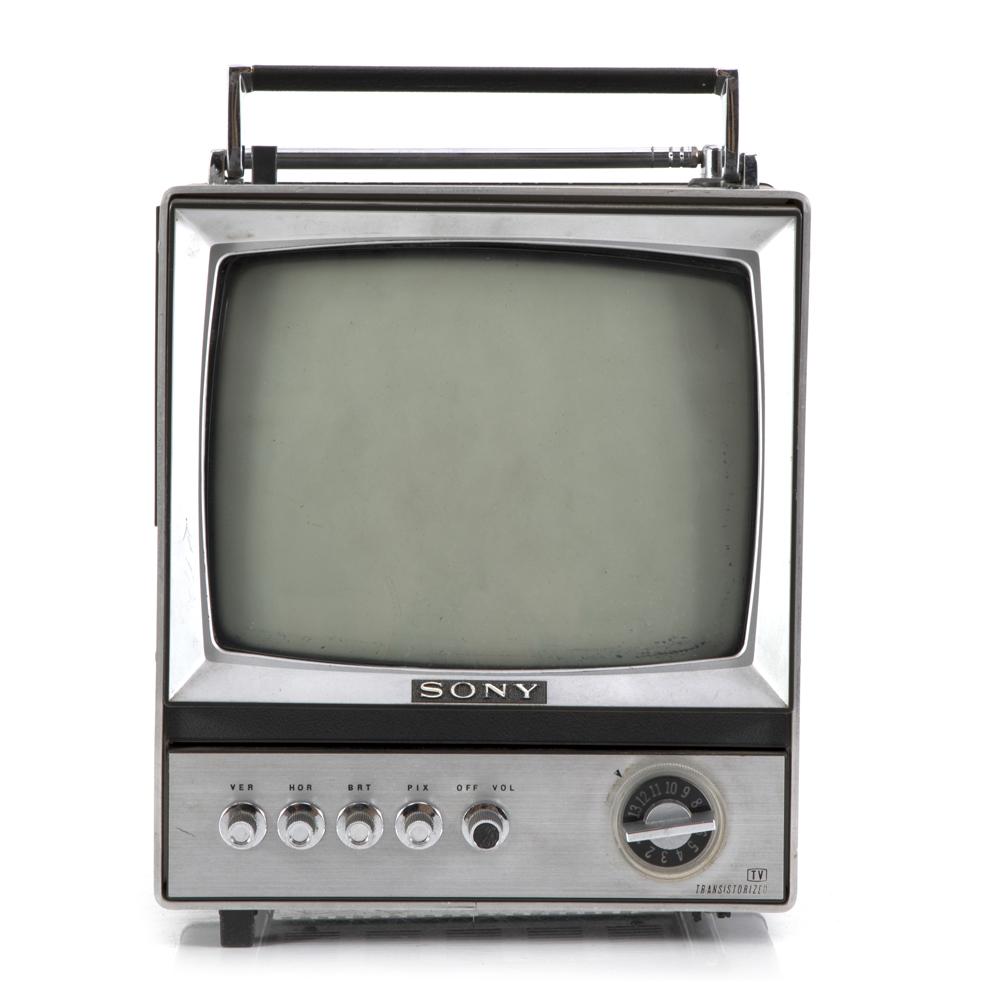 Black & Silver Portable Sony Television