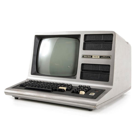 Silver Radio Shack Computer + Keyboard