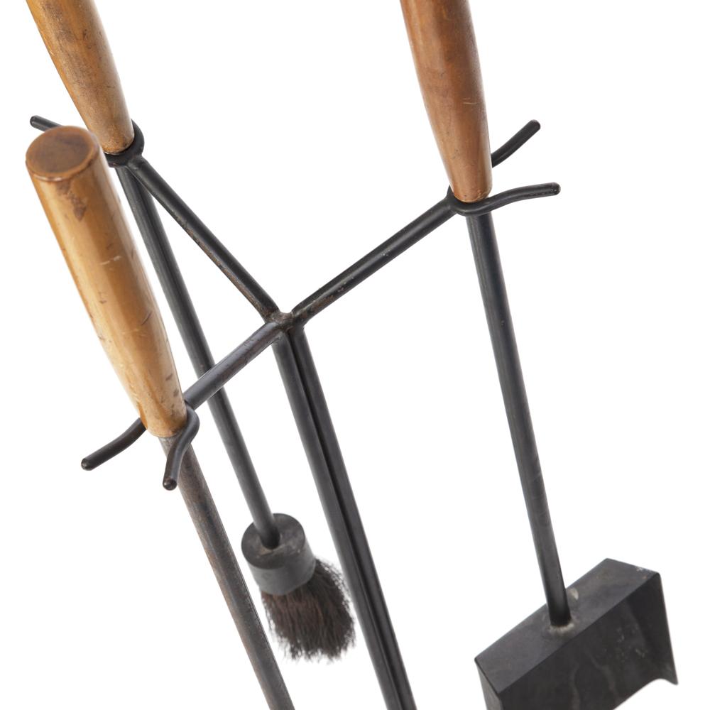 Wood Handle Fireplace Tools Set