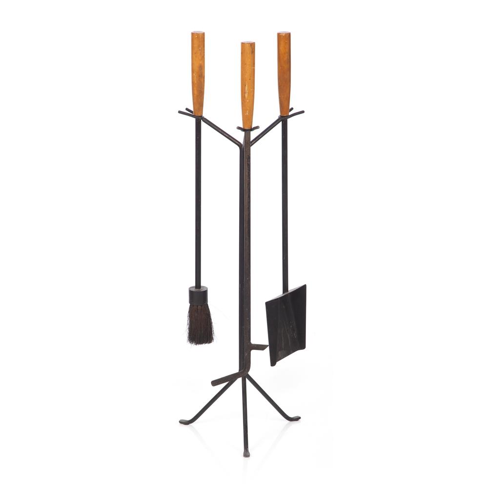Wood Handle Fireplace Tools Set